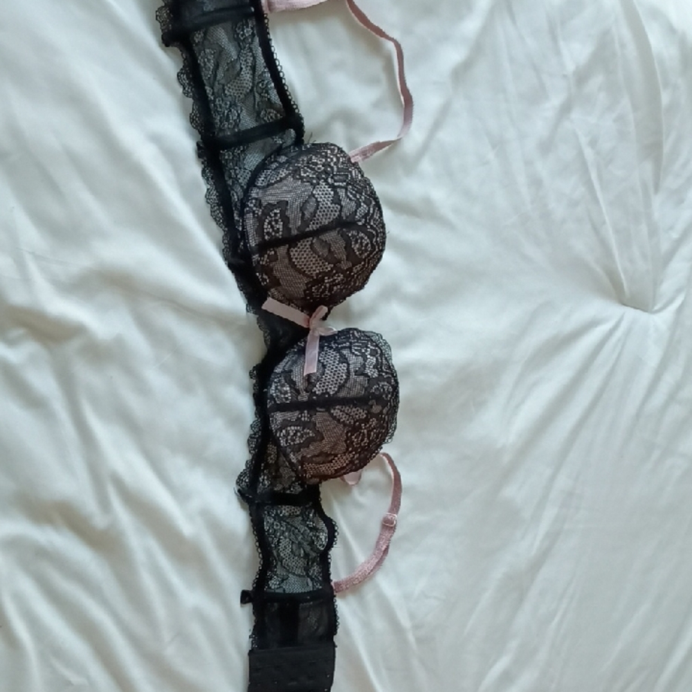 Lace Black and Pink Women's Intimate Set